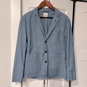 Men’s GAP Chambray Blazer 3-Button Size Small 42-44 Cotton Blend